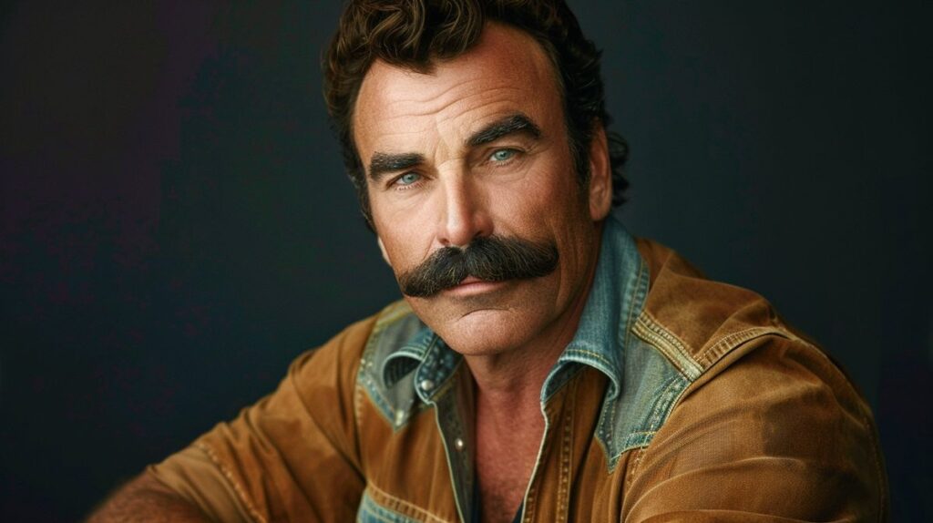 Tom Selleck in einer charakteristischen Pose auf dem roten Teppich