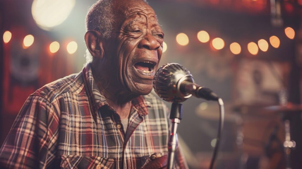 Otis Williams singt leidenschaftlich bei einem Live-Konzert