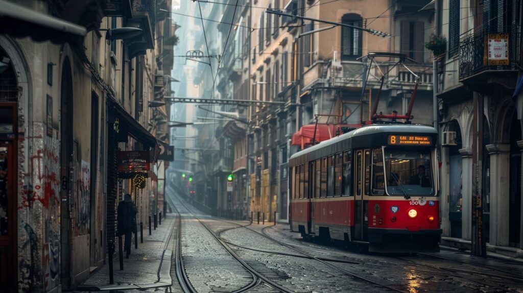 Stadtbild von Milano mit historischen und modernen Gebäuden, Frage wie alt ist Milano in der Bildunterschrift